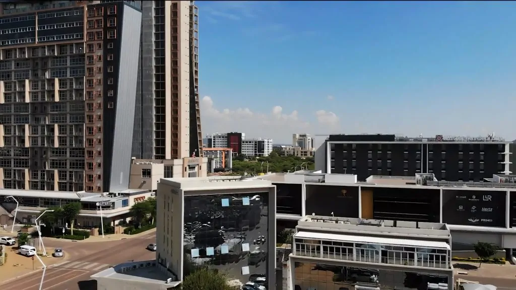 Gaborone's city. Semi aerial photography of buildings of the city.