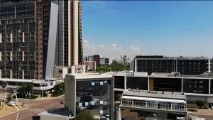 Gaborone's city. Semi aerial photography of buildings of the city.